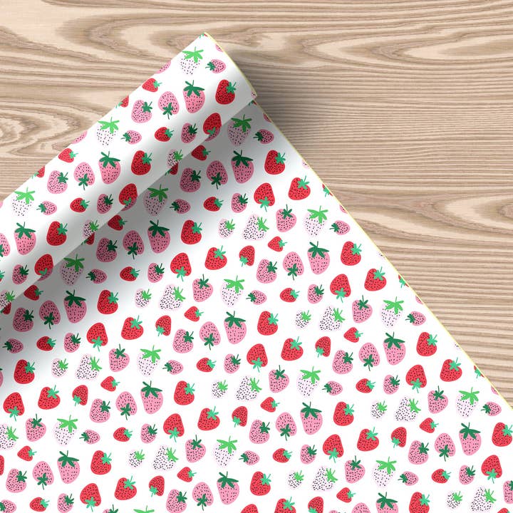 Cute Strawberry Pattern Wrapping Paper