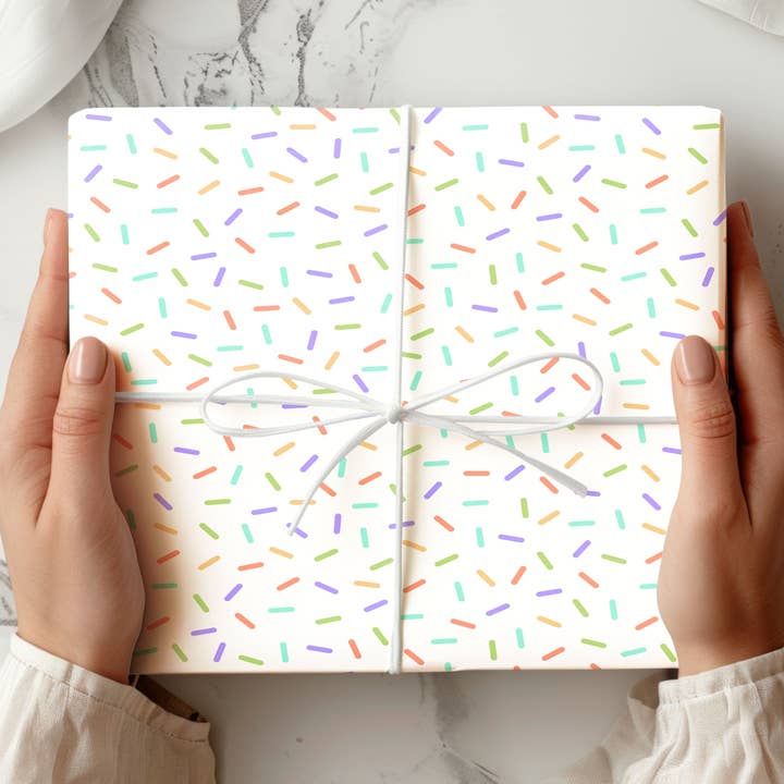 White Sprinkle Wrapping Paper