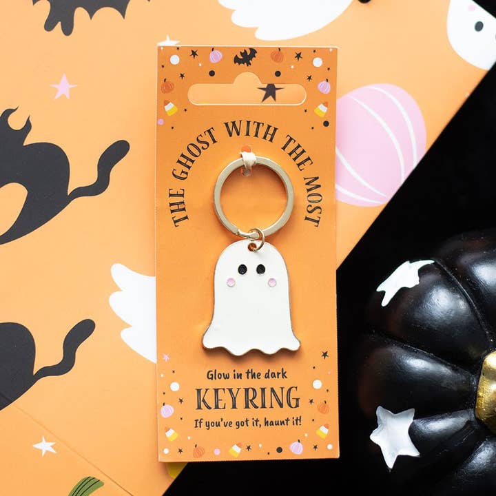 Ghost With The Most Glow In The Dark Halloween Keyring