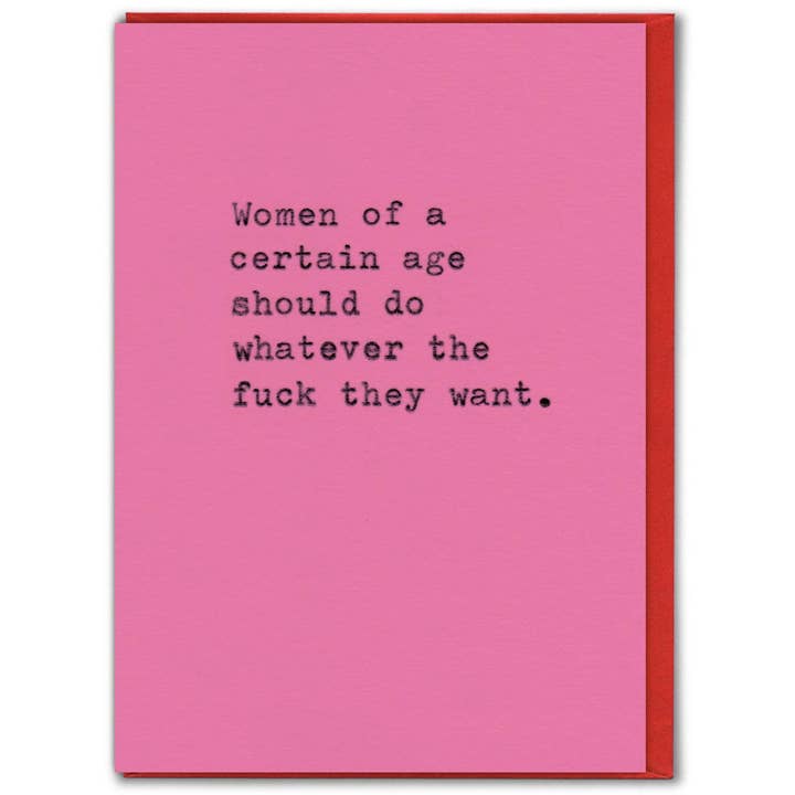 Women Certain Age Card By Hayden Kays