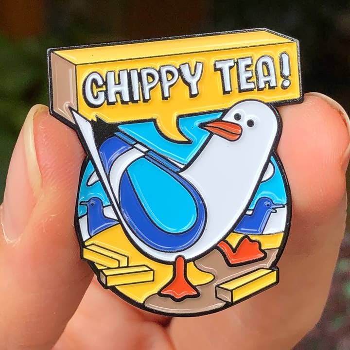 Chippy Tea Enamel Pin Badge