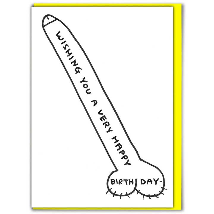 Birthday Cock – Greetings Card By David Shrigley